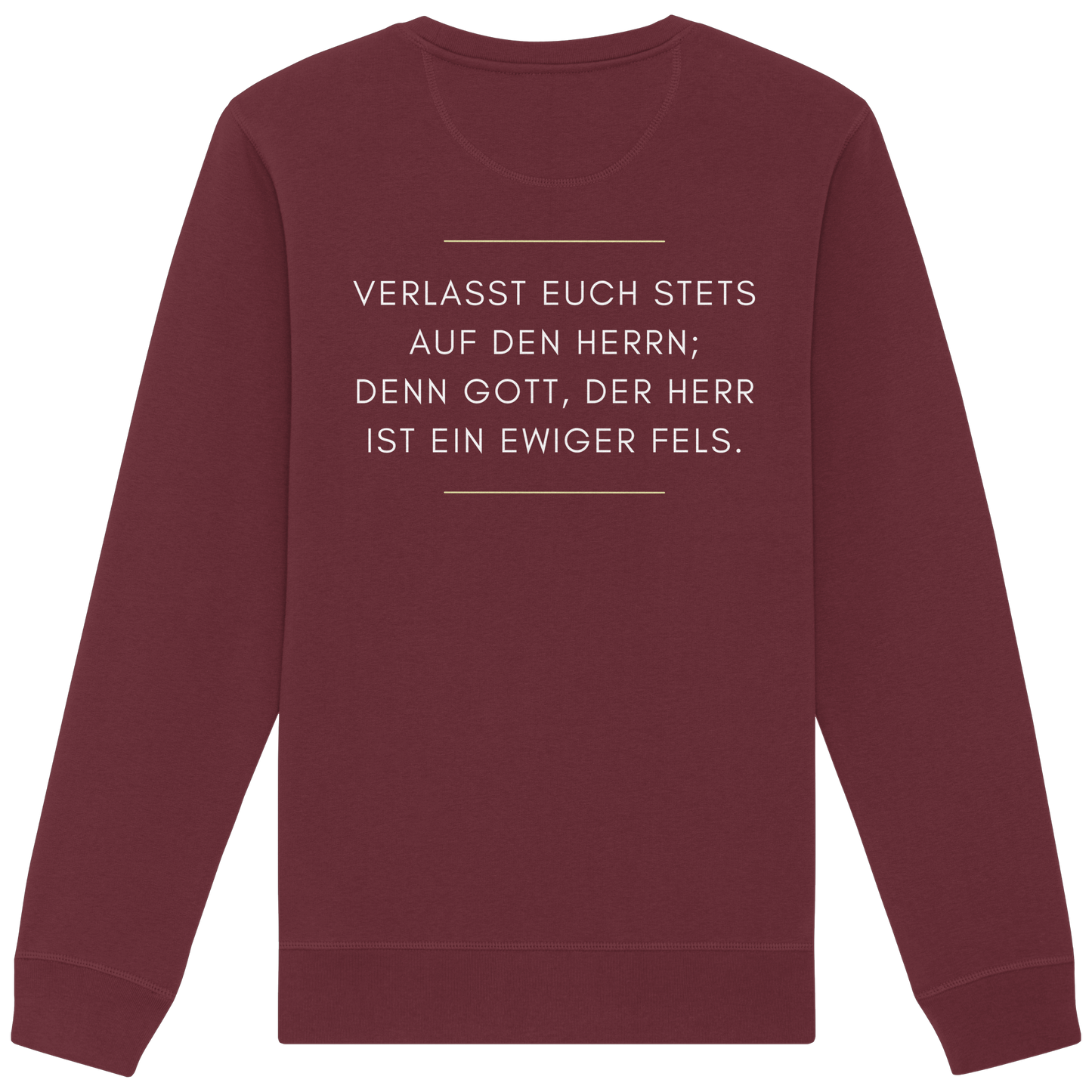 Jesaja 26,4 – Der Herr ist ein ewiger Fels | Christliches Bibelvers Design - Organic Basic Unisex Sweatshirt