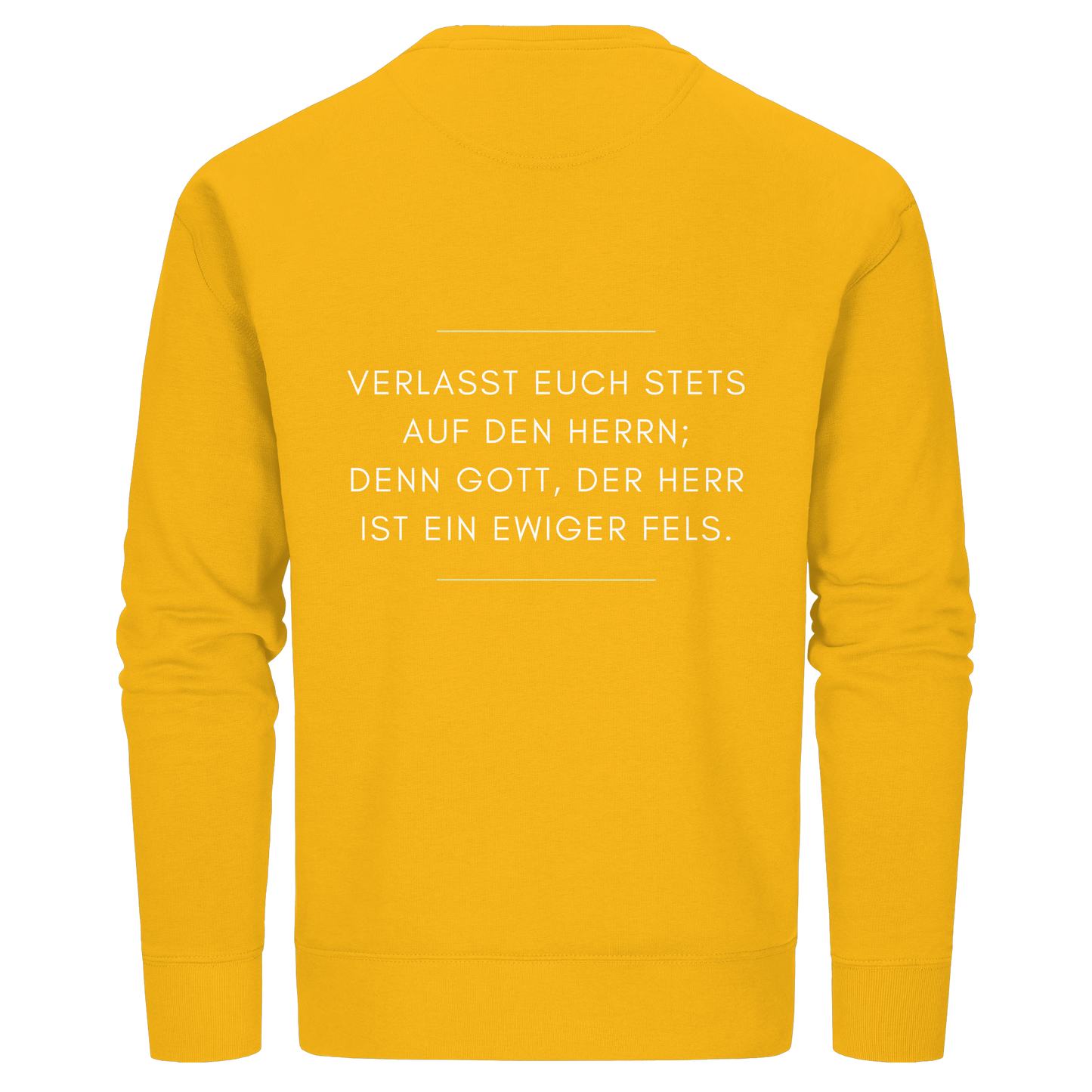 Jesaja 26,4 – Der Herr ist ein ewiger Fels | Christliches Bibelvers Design - Organic Basic Unisex Sweatshirt