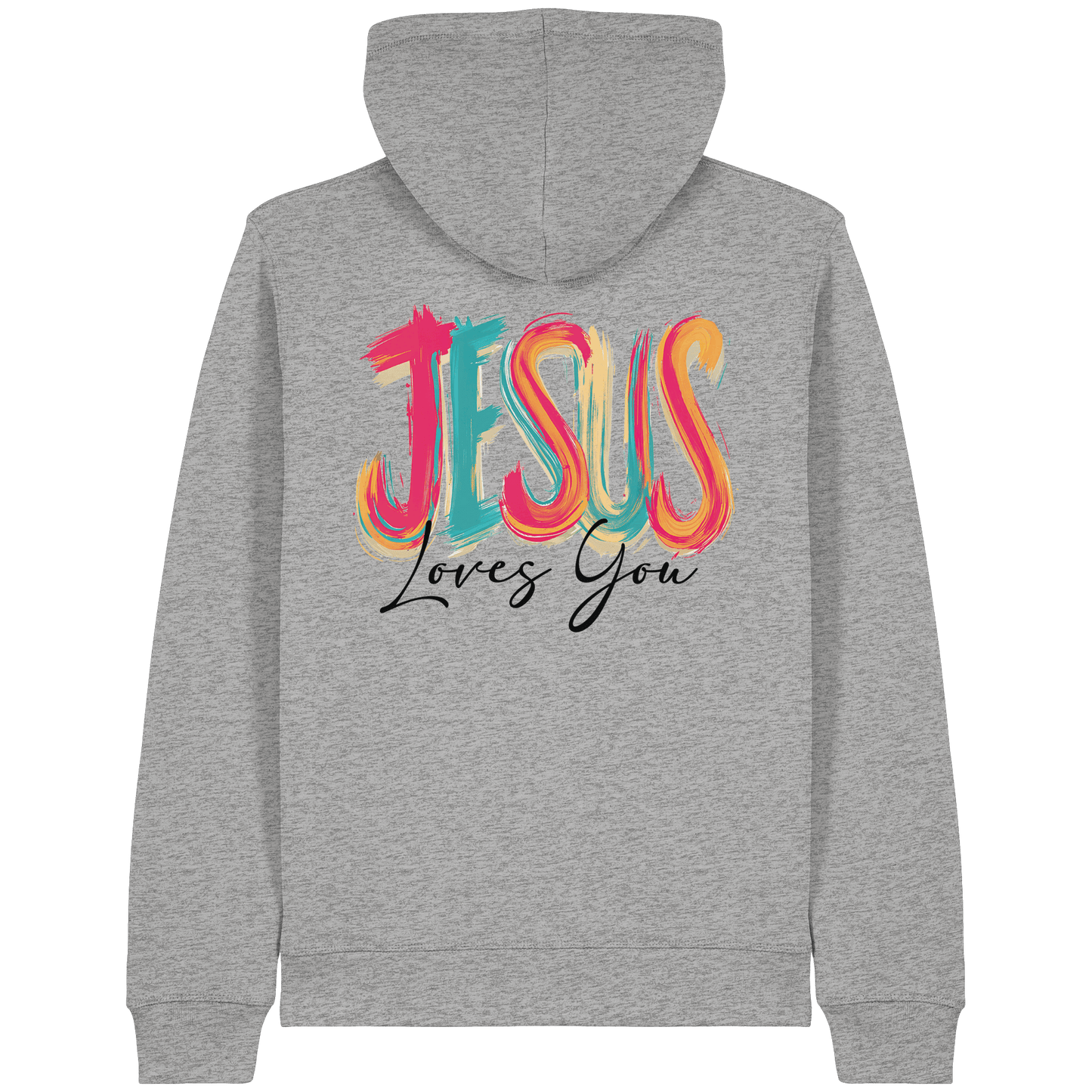 Jesus Loves You – Buntes Design voller Hoffnung und Liebe | Christliches Design - Organic Lightweight Zipper
