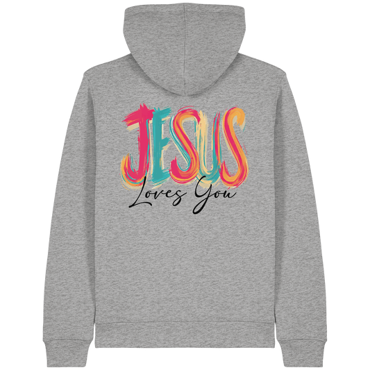 Jesus Loves You – Buntes Design voller Hoffnung und Liebe | Christliches Design - Organic Lightweight Zipper