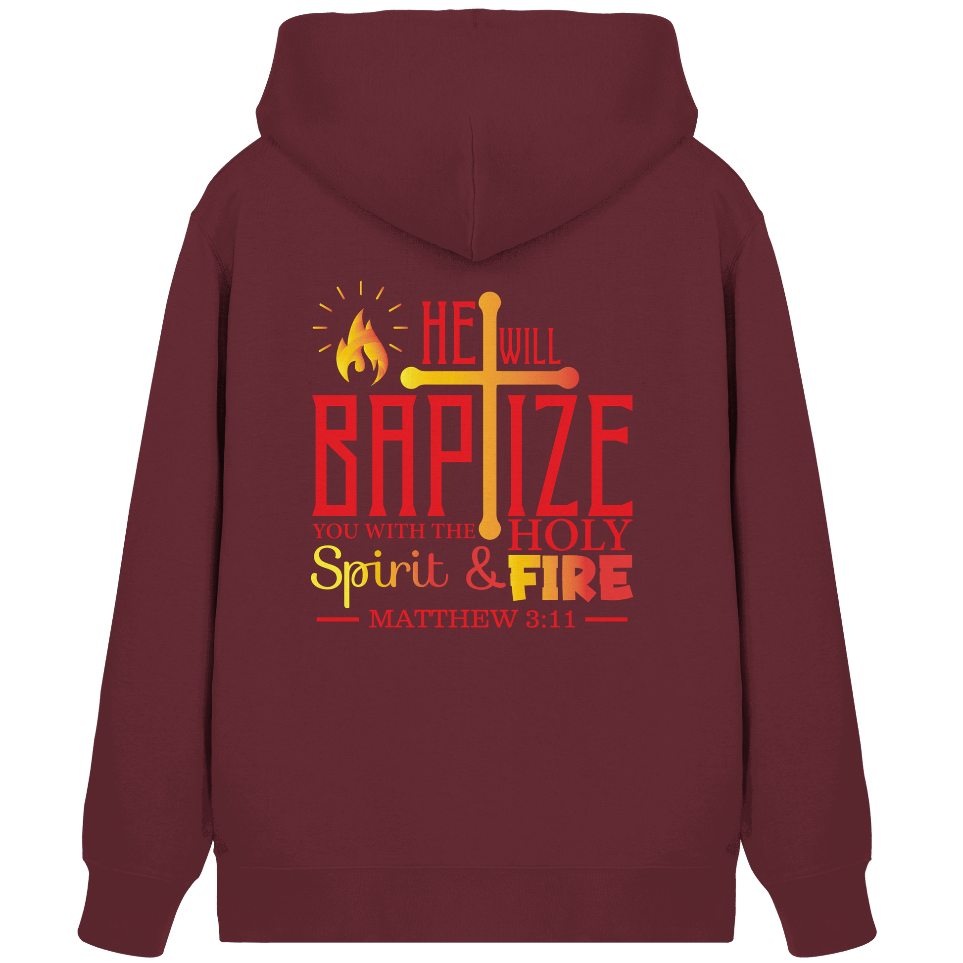 Getauft mit Geist und Feuer – Matthäus 3,11 | Christliches Design - Organic Zipper