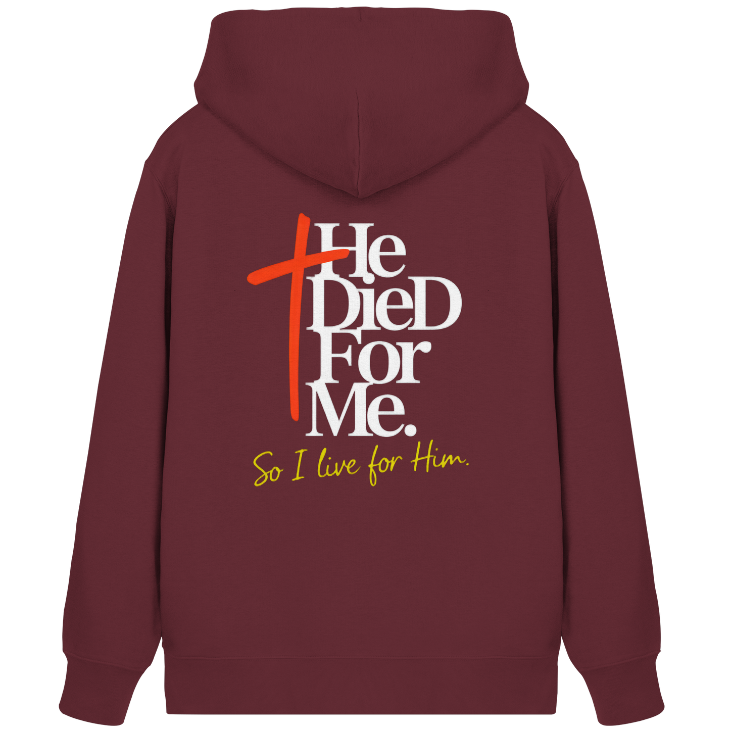 He Died for Me – Christian Design with a Statement – ​​Organic Zipper