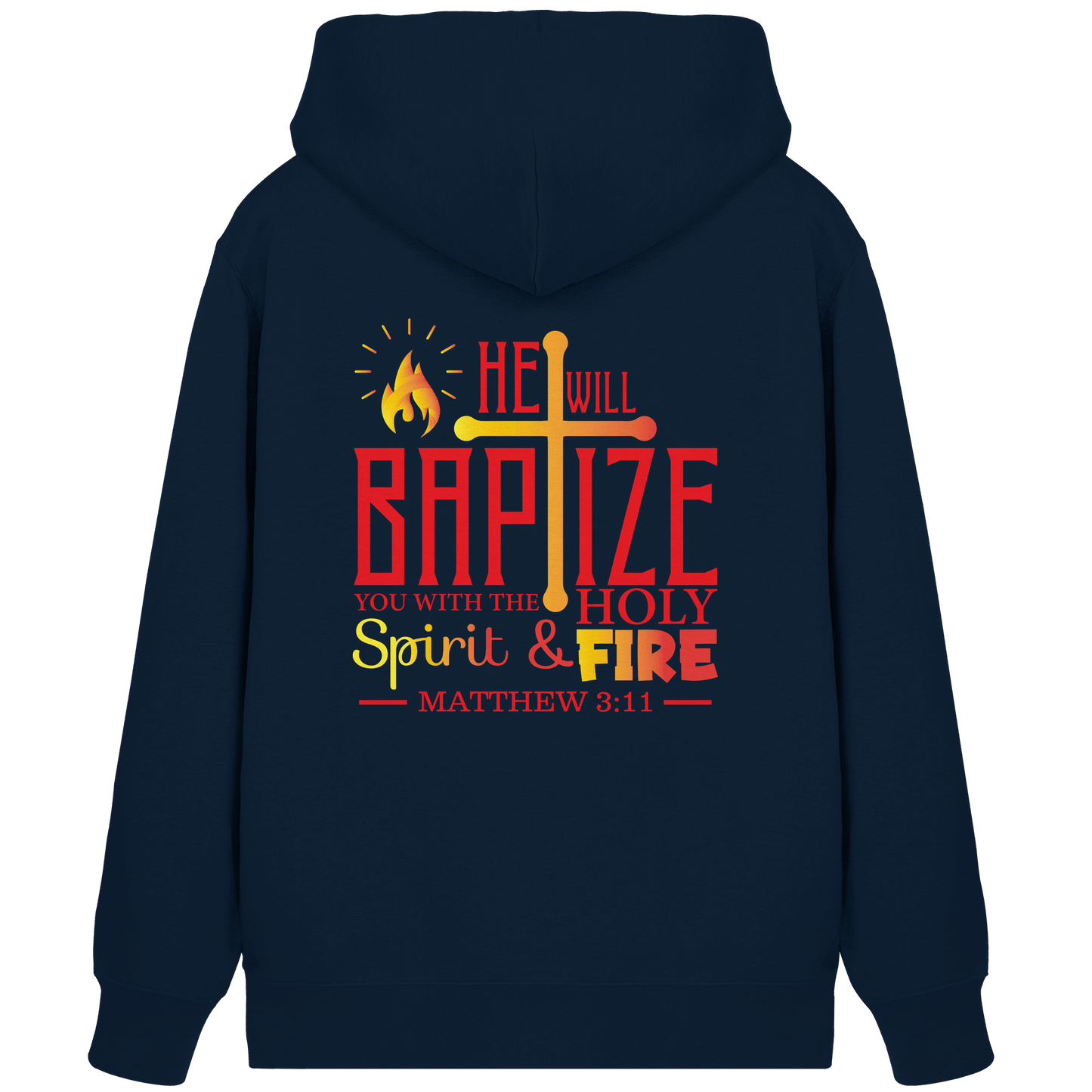 Getauft mit Geist und Feuer – Matthäus 3,11 | Christliches Design - Organic Zipper