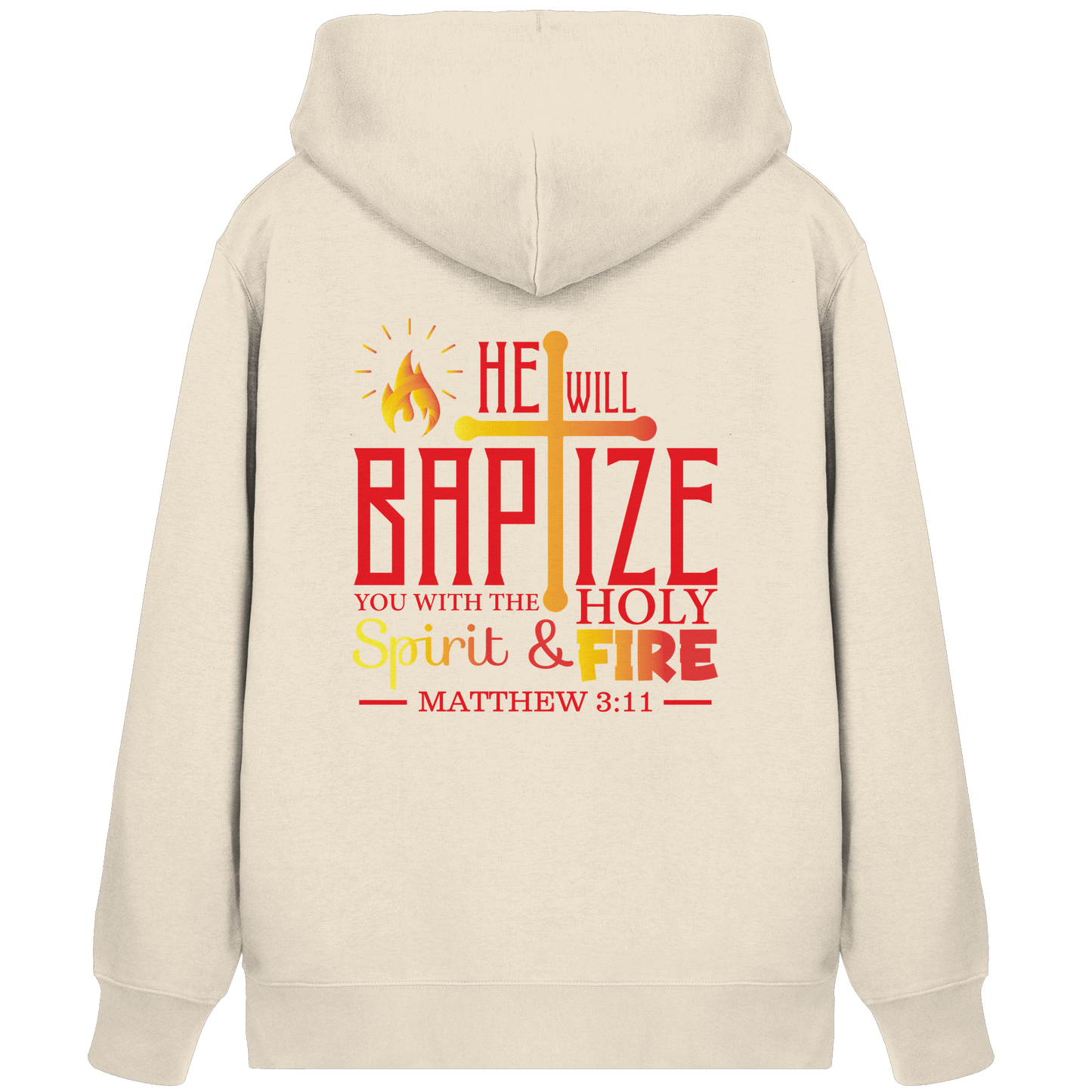 Getauft mit Geist und Feuer – Matthäus 3,11 | Christliches Design - Organic Zipper