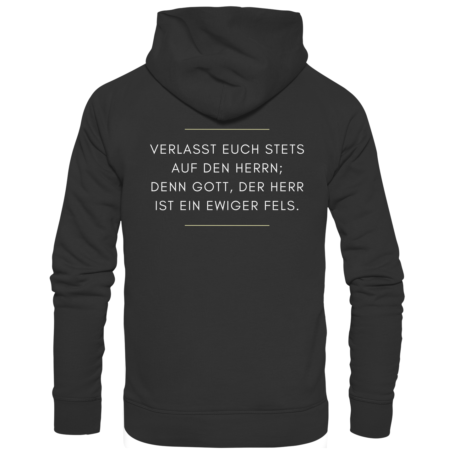 Jesaja 26,4 – Der Herr ist ein ewiger Fels | Christliches Bibelvers Design - Premium Unisex Hoodie