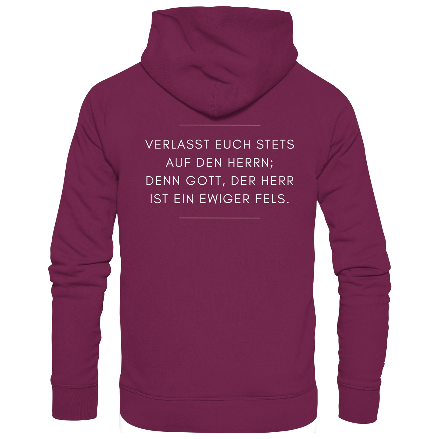 Jesaja 26,4 – Der Herr ist ein ewiger Fels | Christliches Bibelvers Design - Premium Unisex Hoodie
