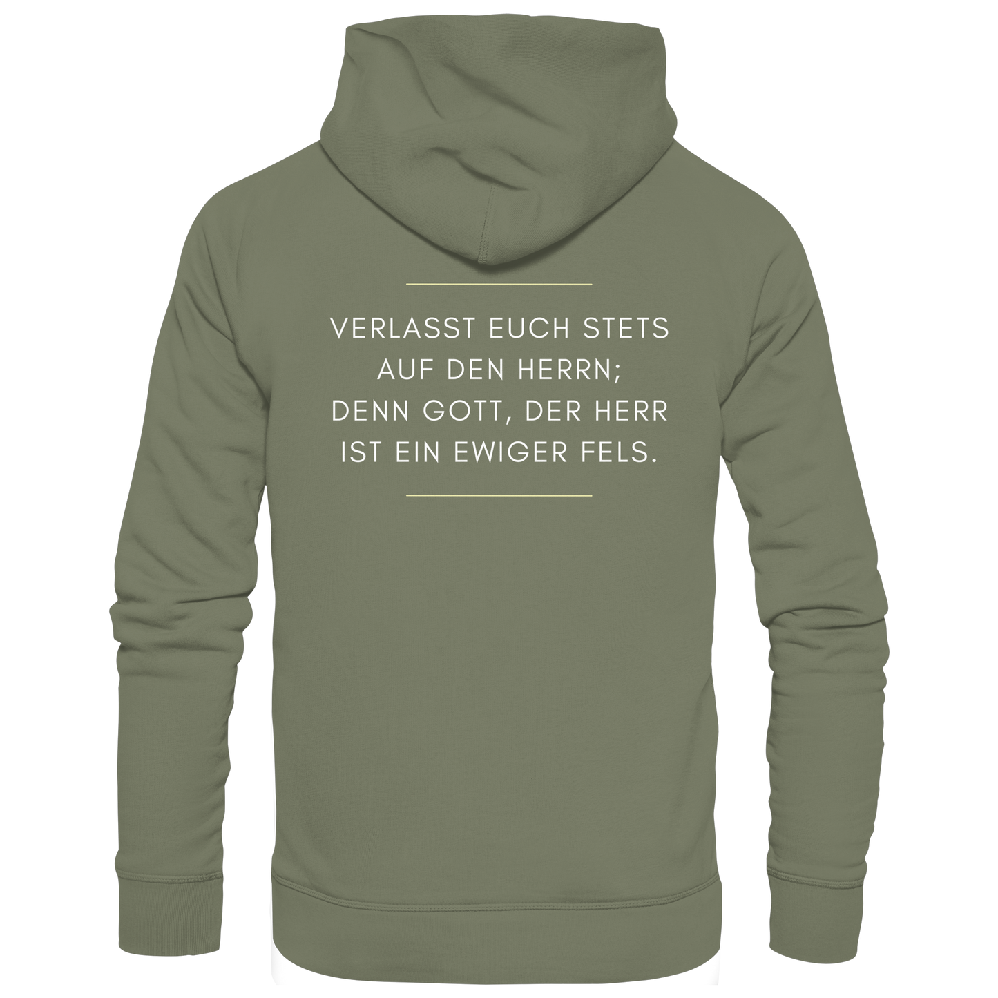 Jesaja 26,4 – Der Herr ist ein ewiger Fels | Christliches Bibelvers Design - Premium Unisex Hoodie