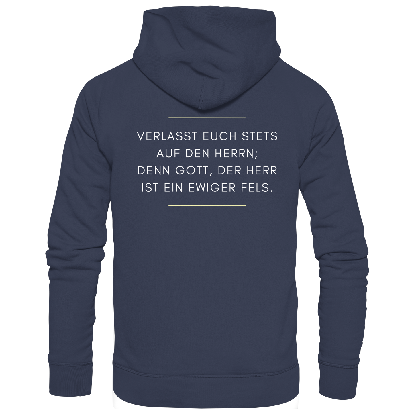 Jesaja 26,4 – Der Herr ist ein ewiger Fels | Christliches Bibelvers Design - Premium Unisex Hoodie