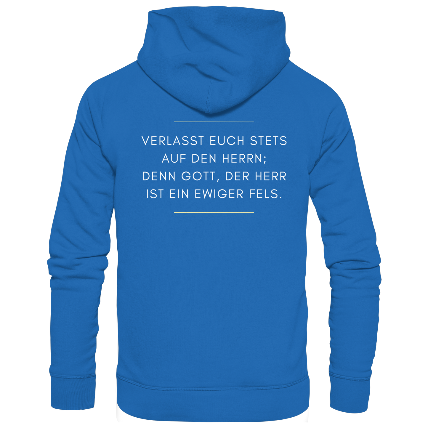 Jesaja 26,4 – Der Herr ist ein ewiger Fels | Christliches Bibelvers Design - Premium Unisex Hoodie