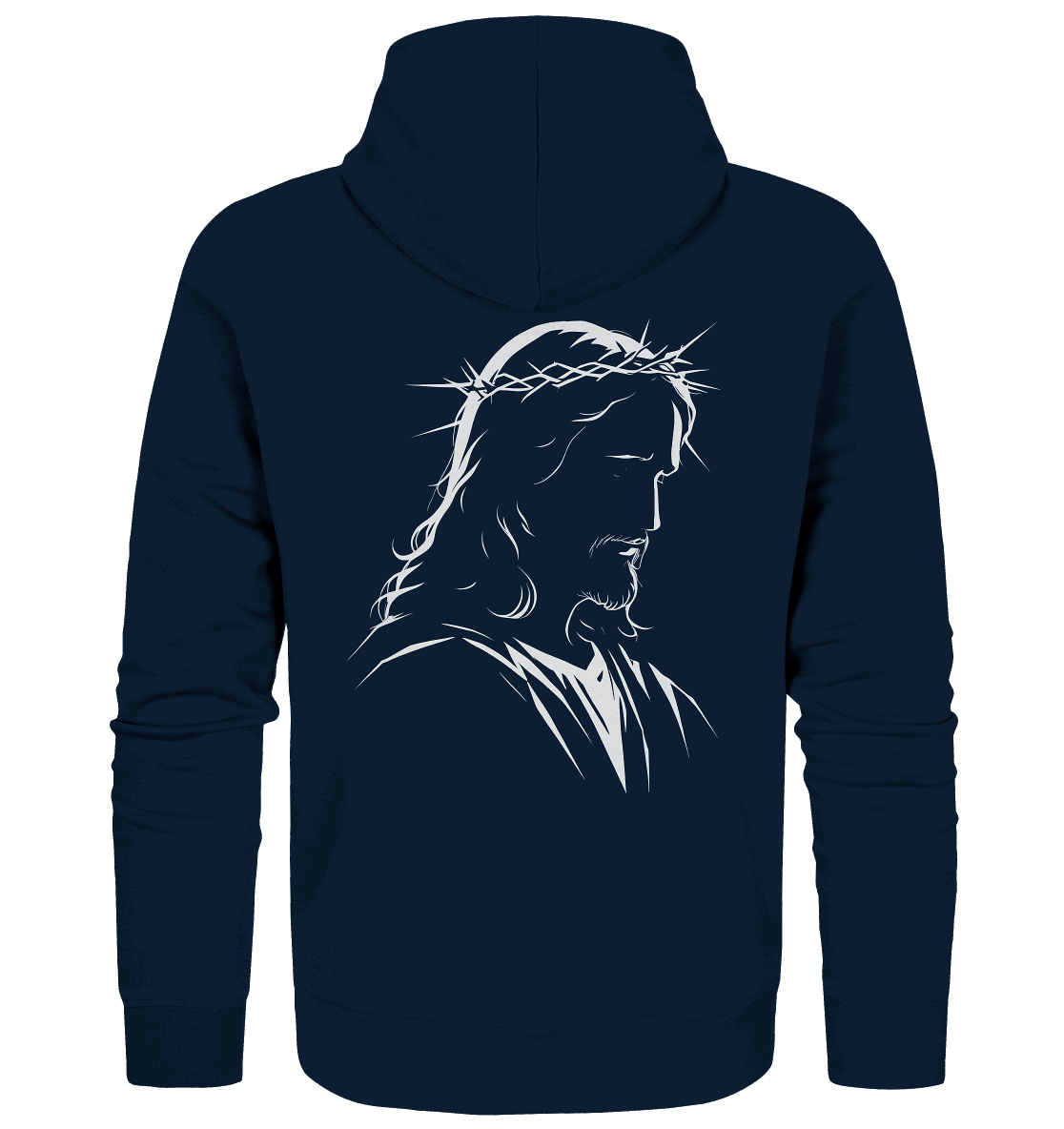 Der Blick des Erlösers – Jesus-Silhouette im Konturdesign | Christliche Kleidung - Zipper