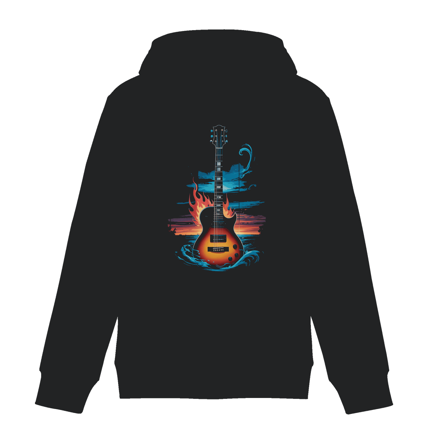 Fire & Water Guitar – Künstlerisches Gitarren Design für Musiker & Worshipper - Zipper