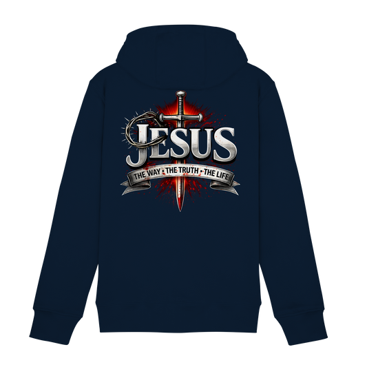 „Jesus: Der Weg, die Wahrheit, das Leben“ mit Schwert und Dornenkrone - Zipper