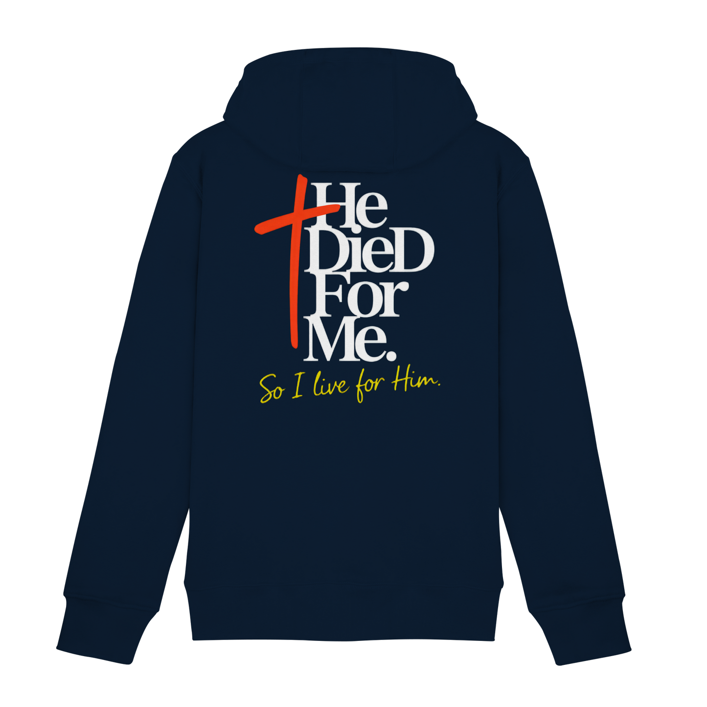He Died for Me – Christliches Design mit Statement - Zipper