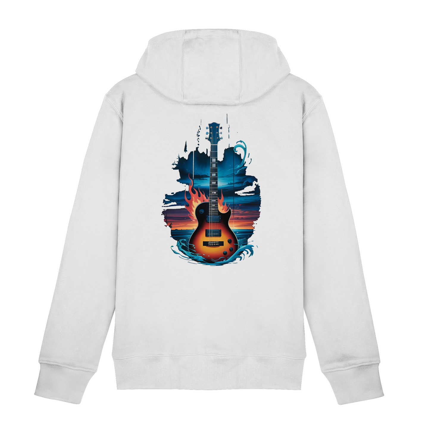 Fire & Water Guitar – Künstlerisches Gitarren Design für Musiker & Worshipper - Zipper