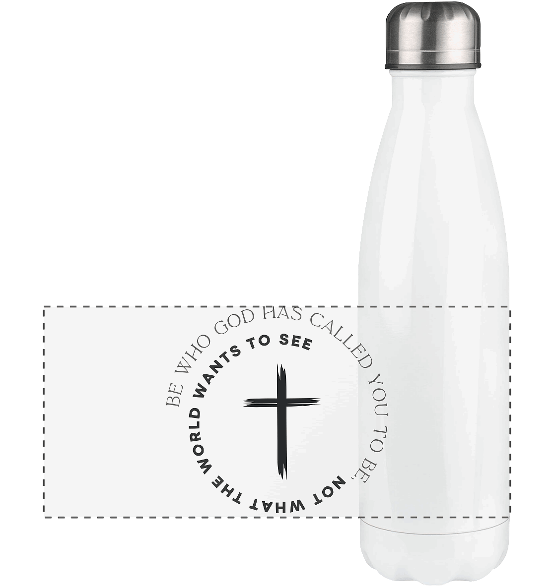 Be Who God Called You To Be – Cross Statement Design - Panorama Thermoflasche 500ml - Trinkgefäße - White - GfoitMa