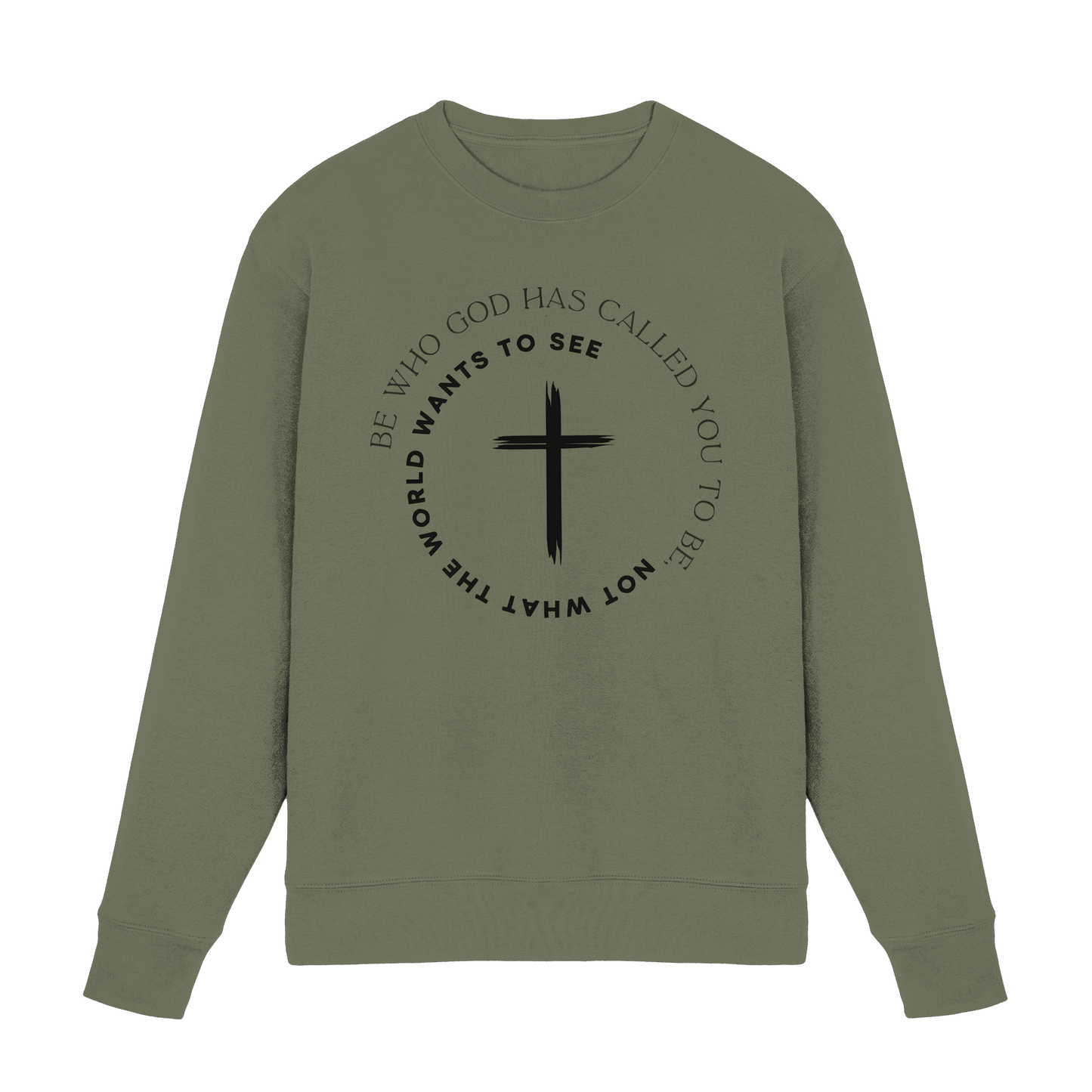 Be Who God Called You To Be – Cross Statement Design - Premium Sweatshirt - Sweatshirts - Classic Olive - GfoitMa