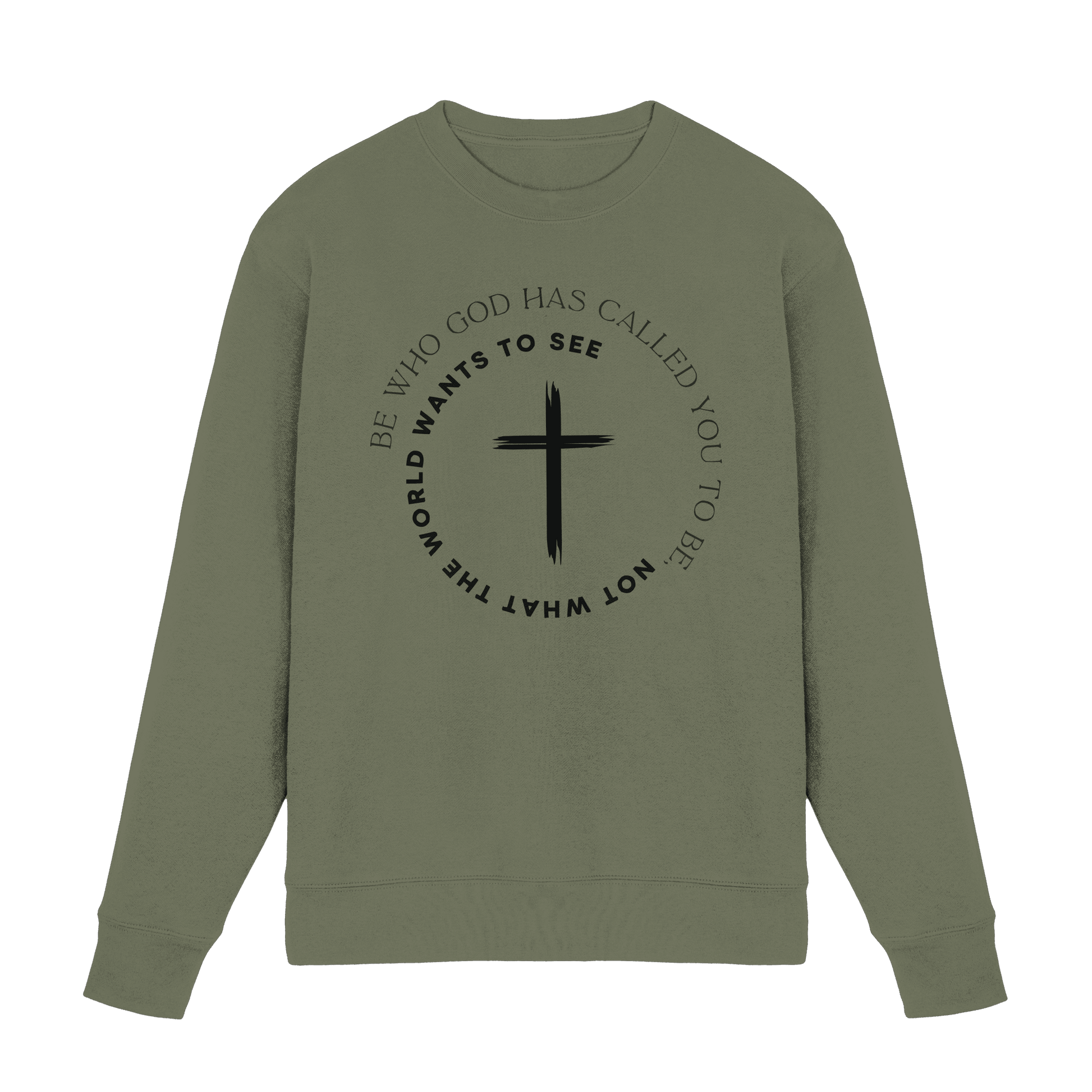 Be Who God Called You To Be – Cross Statement Design - Premium Sweatshirt - Sweatshirts - Classic Olive - GfoitMa