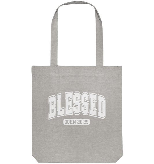 Blessed – John 20:29 - Organic Tote-Bag - GfoitMa - Heather Grey / ca. 38x42