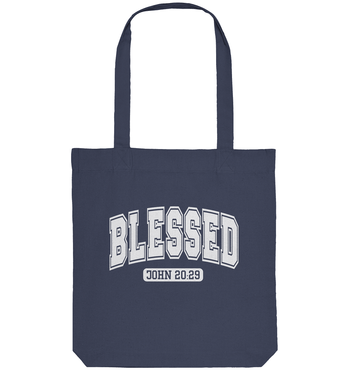 Blessed – John 20:29 - Organic Tote-Bag - GfoitMa - Midnight Blue / ca. 38x42