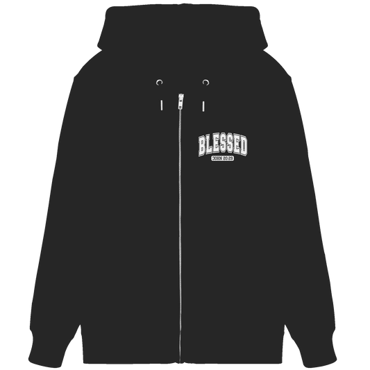 Blessed – John 20:29 - Organic Zipper - GfoitMa - Black / XS