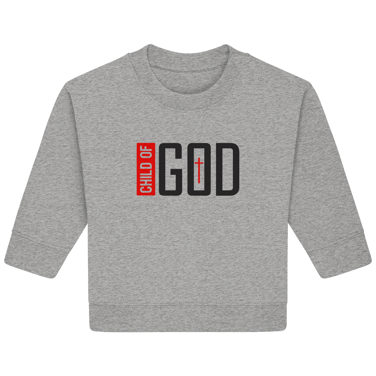 Child of God – Deine Identität in Christus | Christliche Kleidung - Baby Organic Sweatshirt - Kids & Babys - Heather Grey - GfoitMa