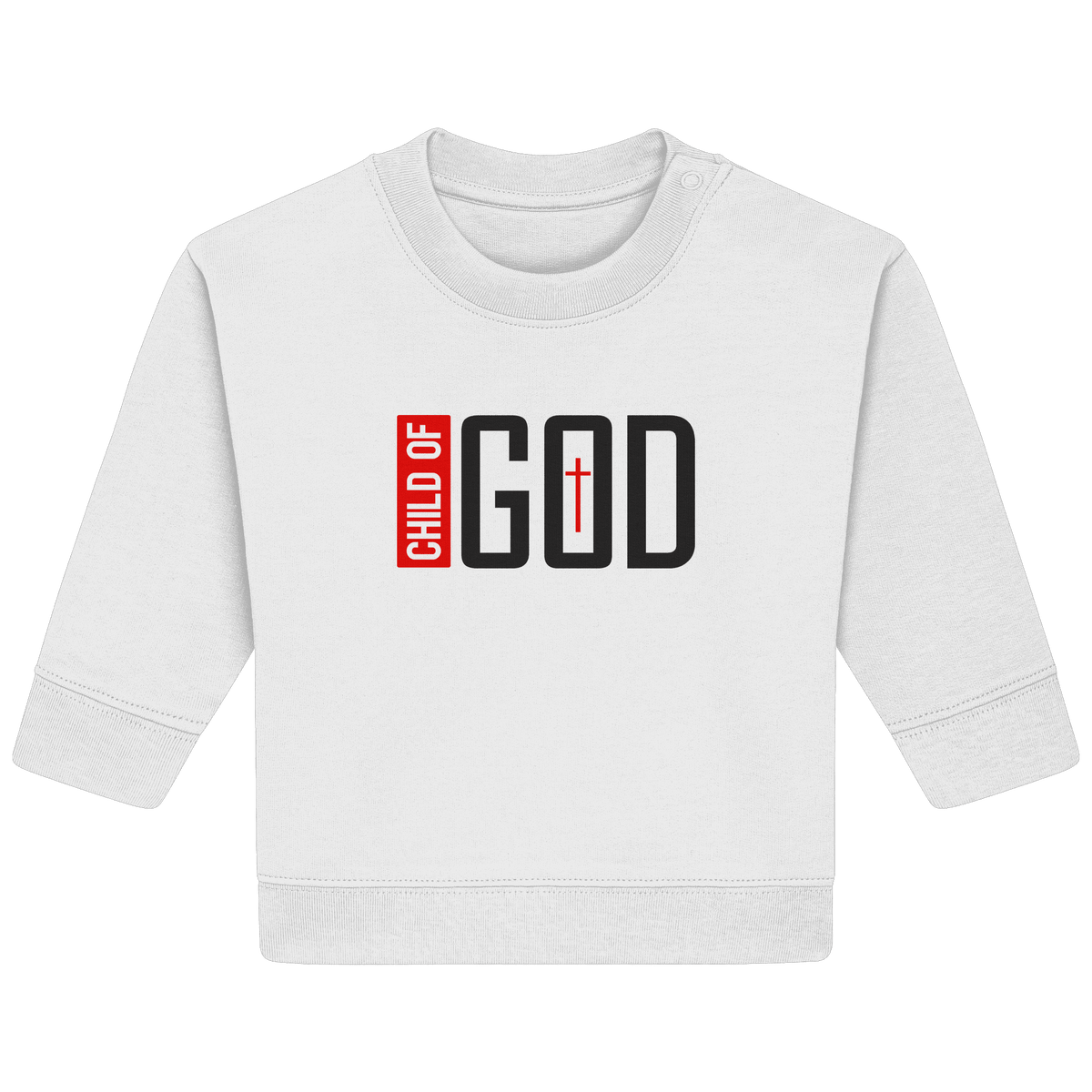 Child of God – Deine Identität in Christus | Christliche Kleidung - Baby Organic Sweatshirt - Kids & Babys - Natural Raw - GfoitMa