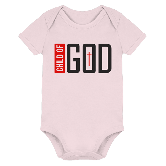 Child of God – Deine Identität in Christus | Christliche Kleidung - Organic Baby Bodysuit - Kids & Babys - Powder Pink - GfoitMa