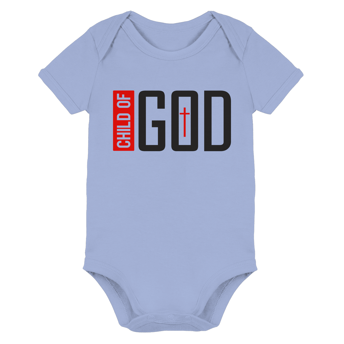 Child of God – Deine Identität in Christus | Christliche Kleidung - Organic Baby Bodysuit - Kids & Babys - Dusty Blue - GfoitMa