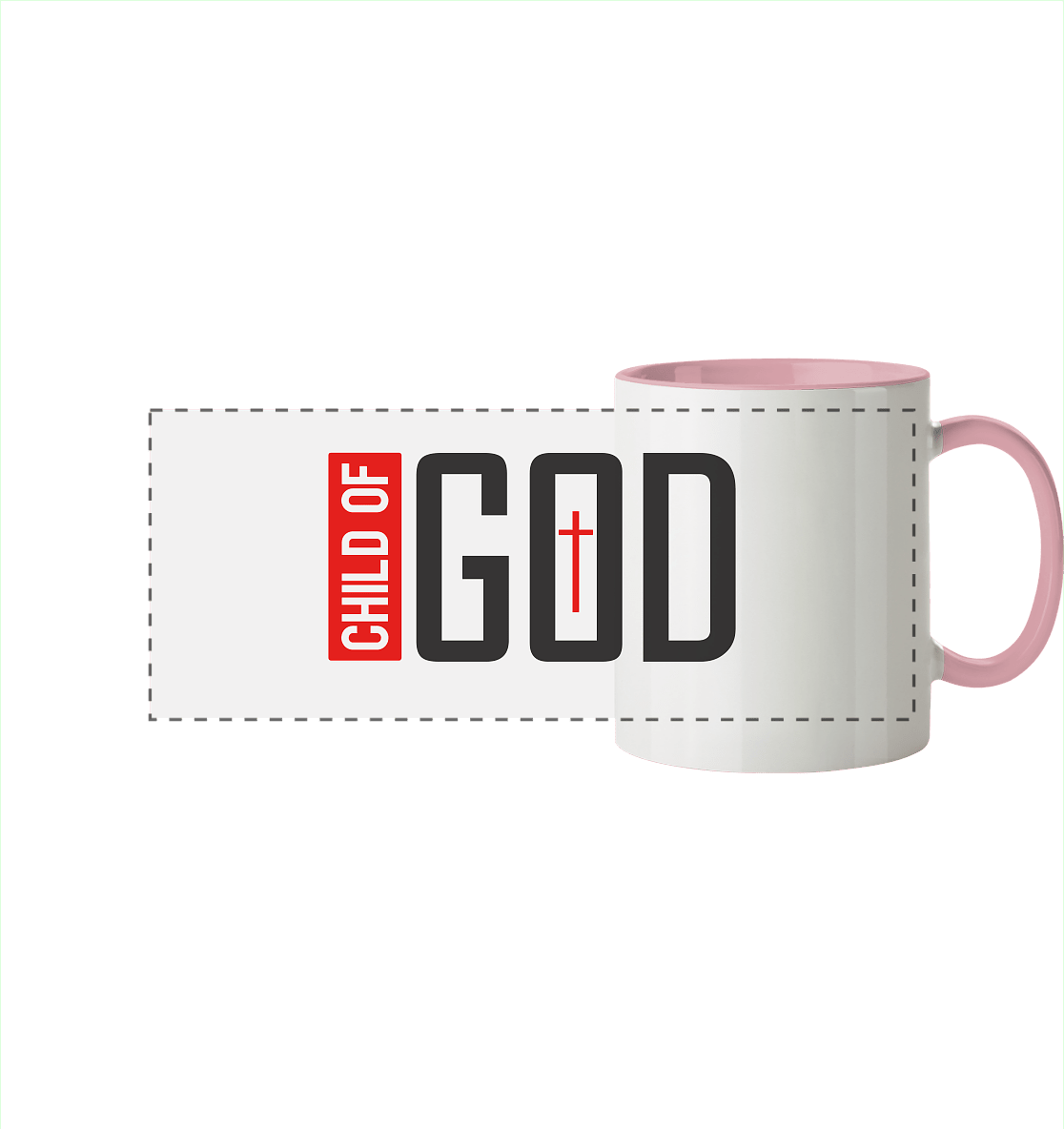 Child of God – Deine Identität in Christus | Christliche Kleidung - Panorama Tasse zweifarbig - Trinkgefäße - Altrosa - GfoitMa