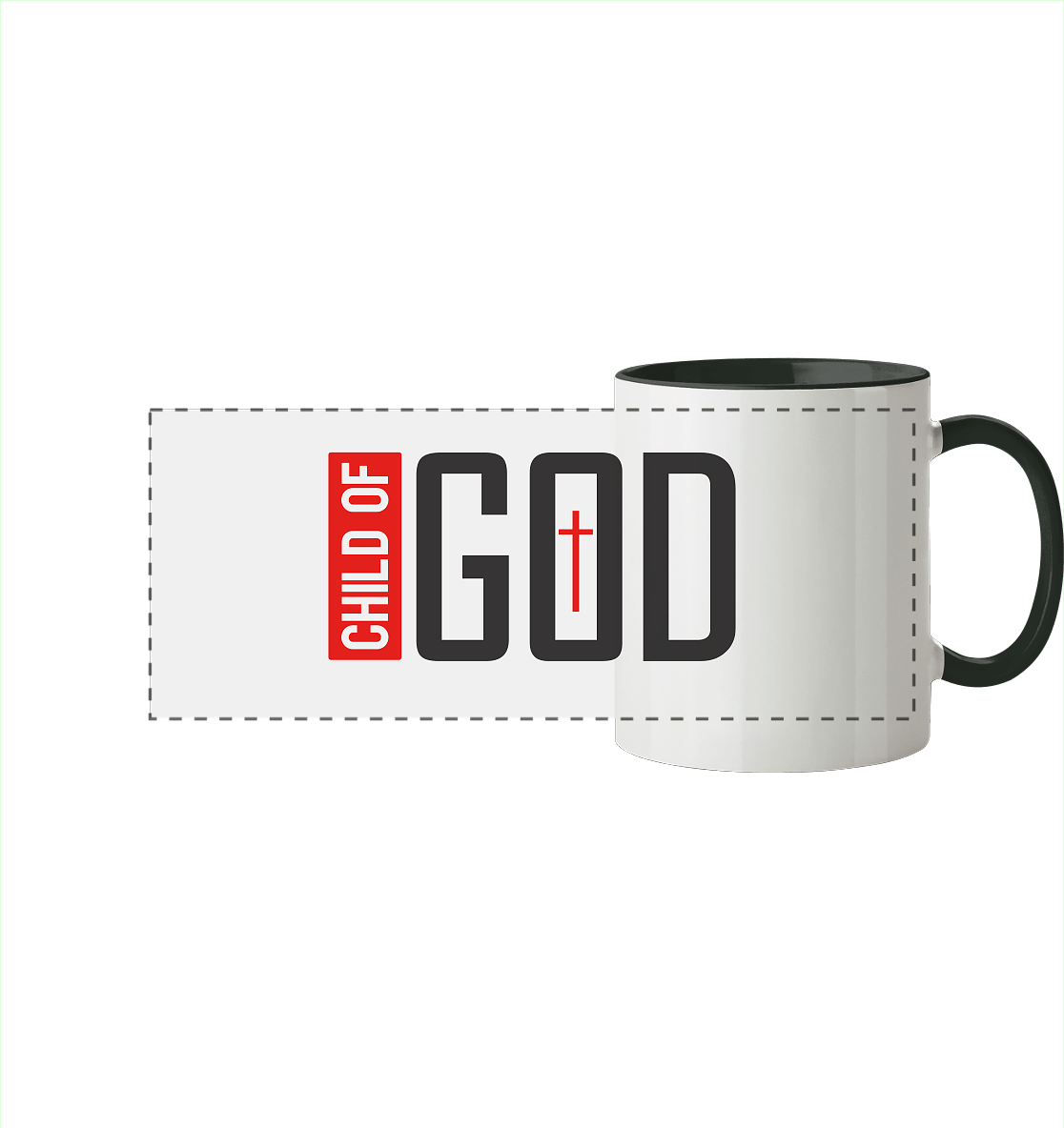Child of God – Deine Identität in Christus | Christliche Kleidung - Panorama Tasse zweifarbig - Trinkgefäße - Black - GfoitMa