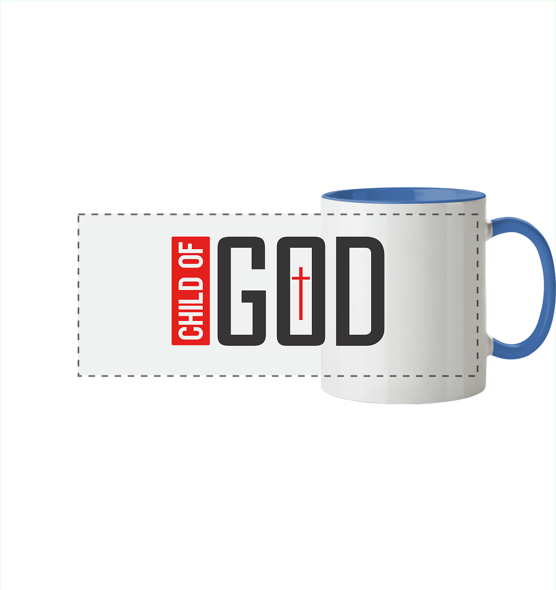 Child of God – Deine Identität in Christus | Christliche Kleidung - Panorama Tasse zweifarbig - Trinkgefäße - Cambridge Blue - GfoitMa