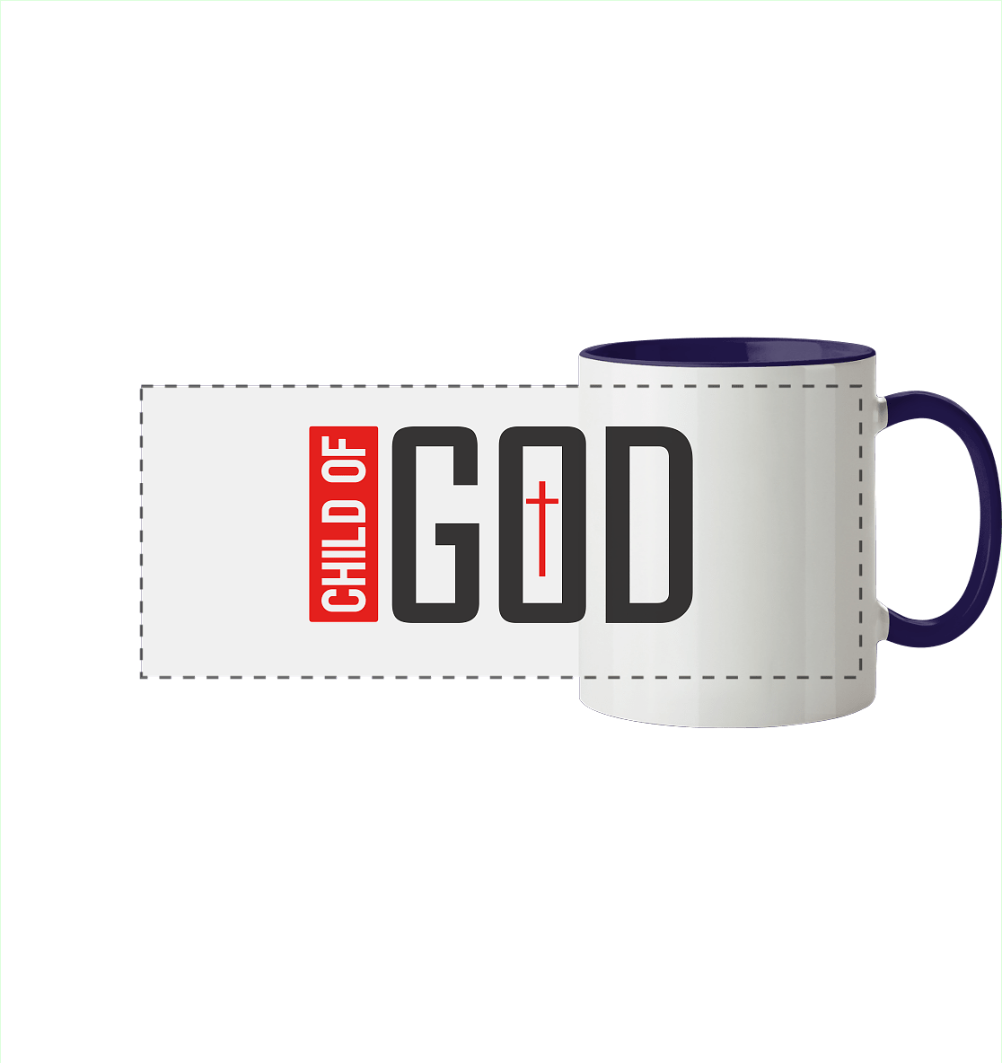 Child of God – Deine Identität in Christus | Christliche Kleidung - Panorama Tasse zweifarbig - Trinkgefäße - Kobaltblau - GfoitMa
