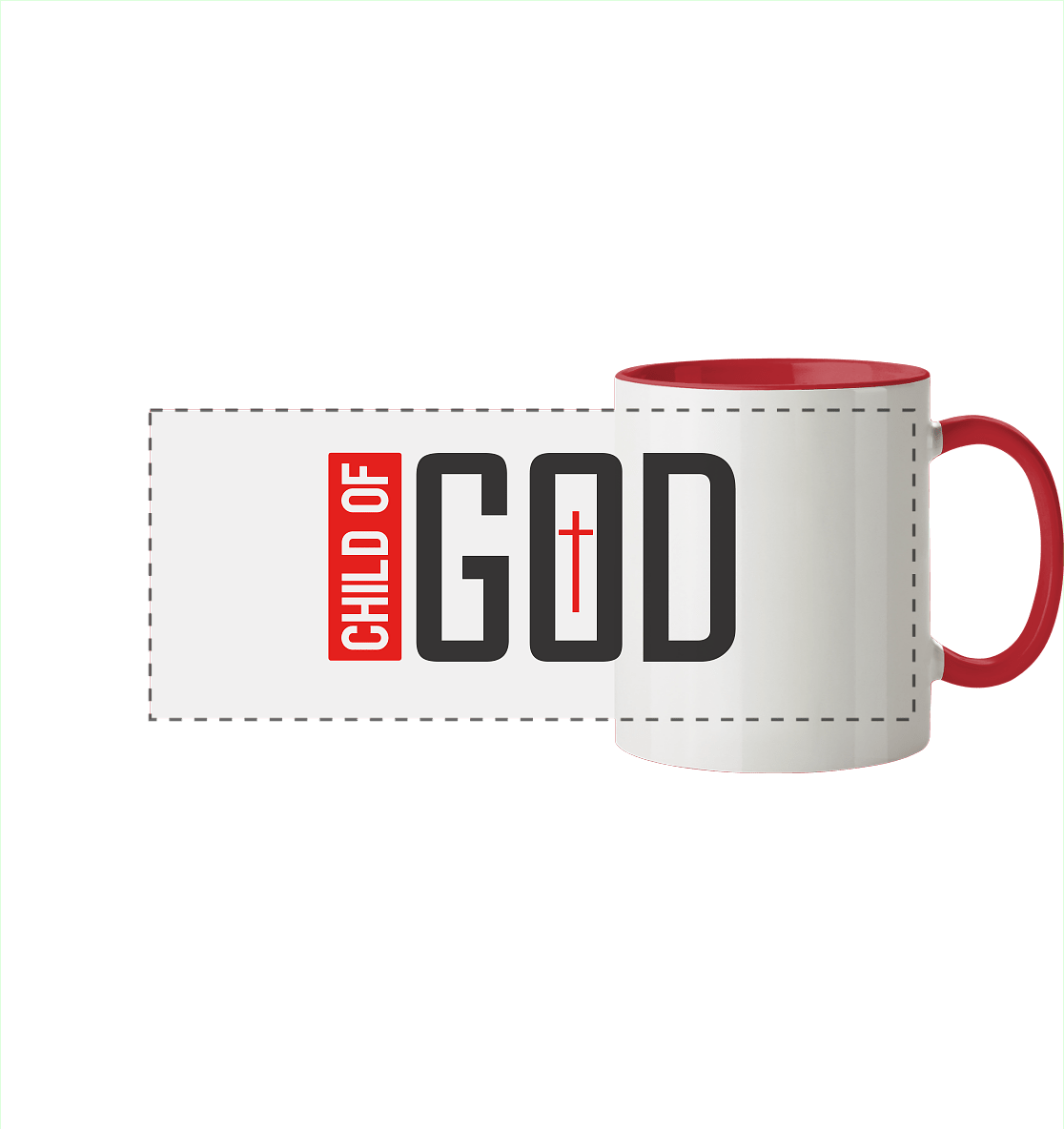 Child of God – Deine Identität in Christus | Christliche Kleidung - Panorama Tasse zweifarbig - Trinkgefäße - Rot - GfoitMa