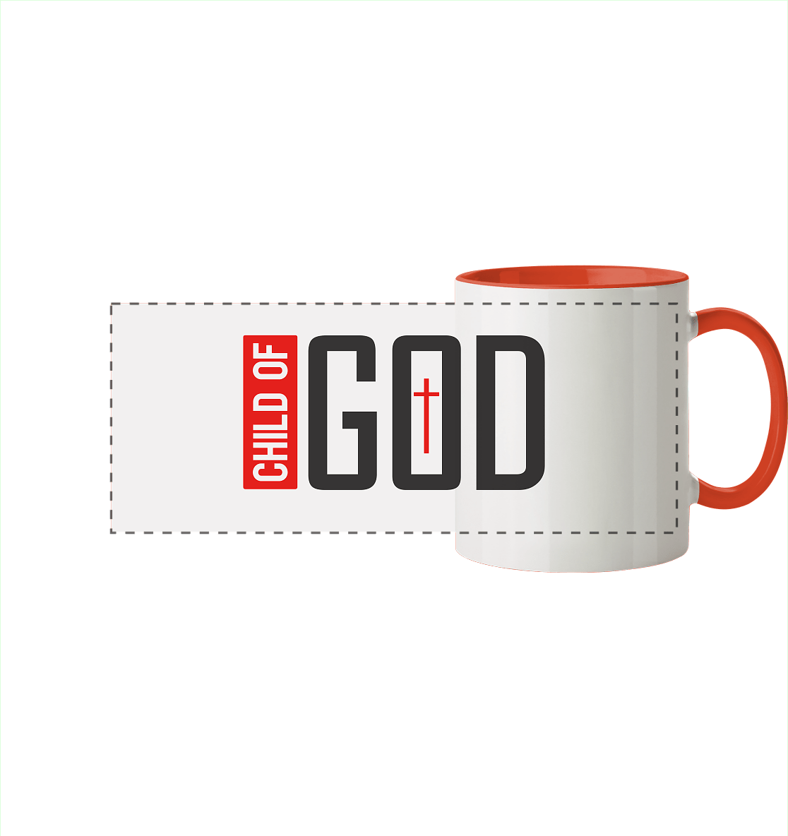 Child of God – Deine Identität in Christus | Christliche Kleidung - Panorama Tasse zweifarbig - Trinkgefäße - Orange - GfoitMa