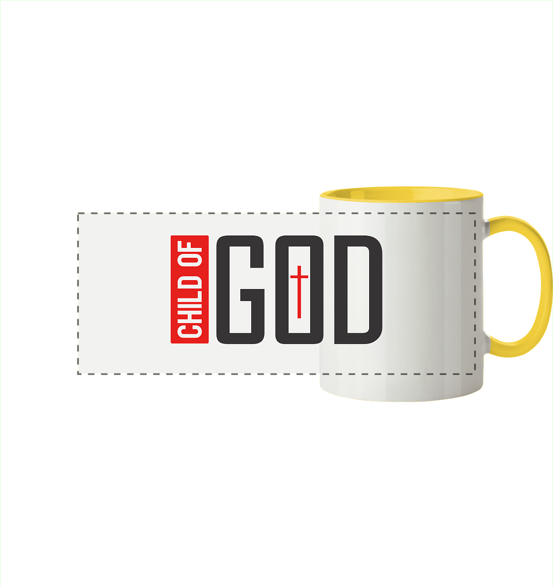 Child of God – Deine Identität in Christus | Christliche Kleidung - Panorama Tasse zweifarbig - Trinkgefäße - Hellgelb - GfoitMa