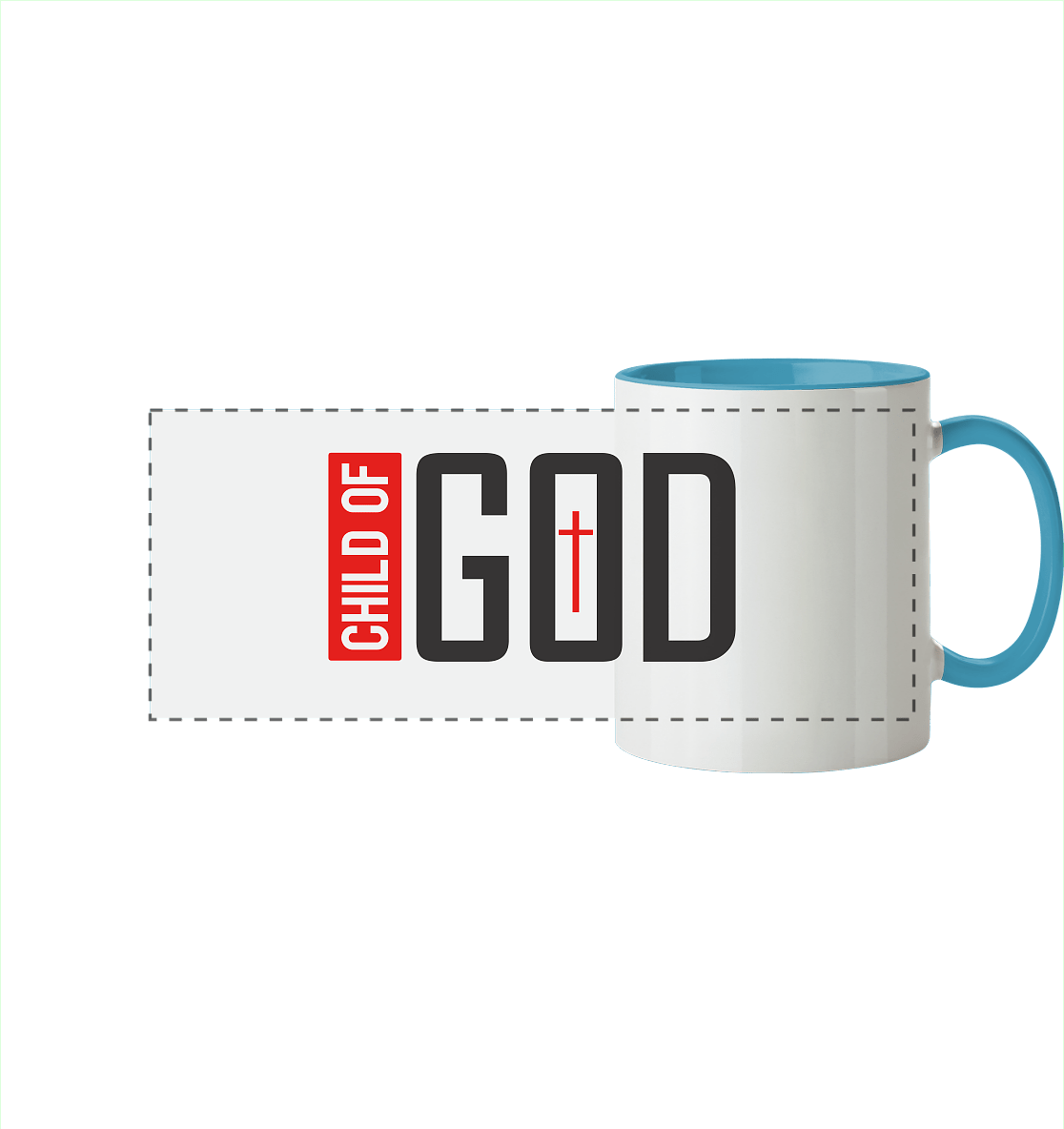 Child of God – Deine Identität in Christus | Christliche Kleidung - Panorama Tasse zweifarbig - Trinkgefäße - Hellblau - GfoitMa
