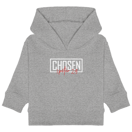 Chosen – 1. Petrus 2:9 – Auserwählt und berufen | Christliche Produkte - Baby Organic Hoodie - Kids & Babys - Heather Grey - GfoitMa