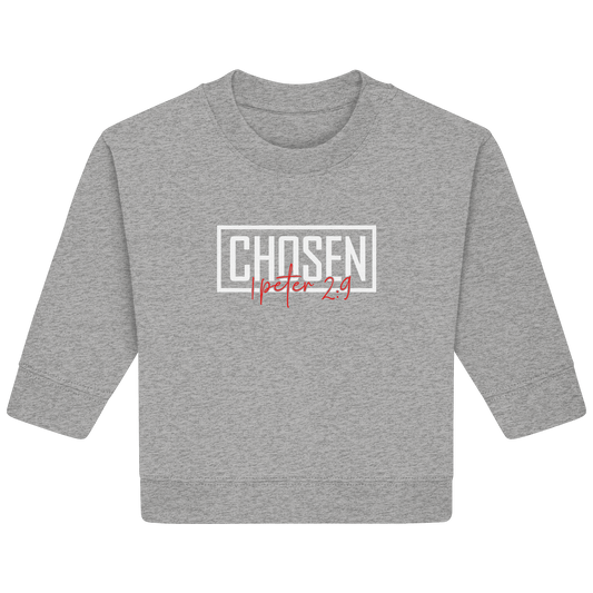 Chosen – 1. Petrus 2:9 – Auserwählt und berufen | Christliche Produkte - Baby Organic Sweatshirt - Kids & Babys - Heather Grey - GfoitMa