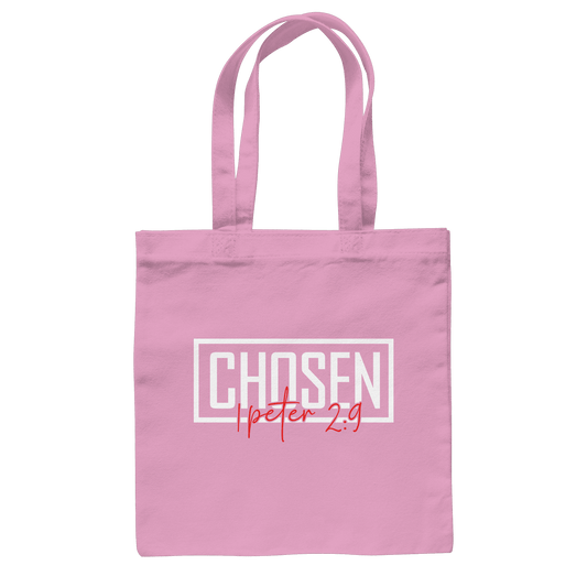 Chosen – 1. Petrus 2:9 – Auserwählt und berufen | Christliche Produkte - Baumwolltasche - Taschen - Classic Pink - GfoitMa