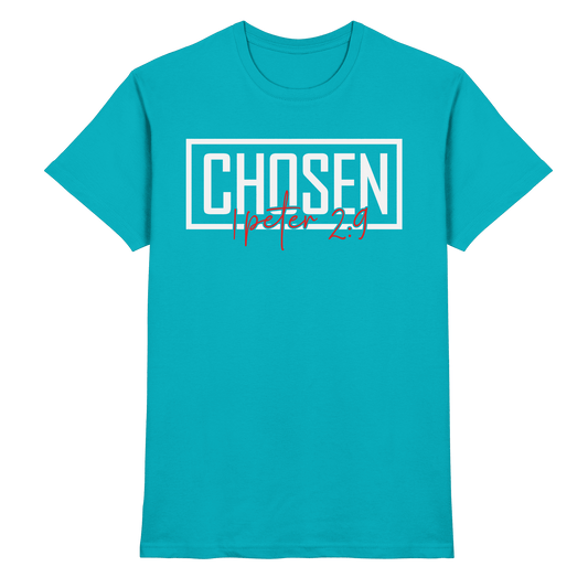 Chosen – 1. Petrus 2:9 – Auserwählt und berufen | Christliche Produkte - Premium Shirt - Unisex-Shirts - Swimming Pool - GfoitMa