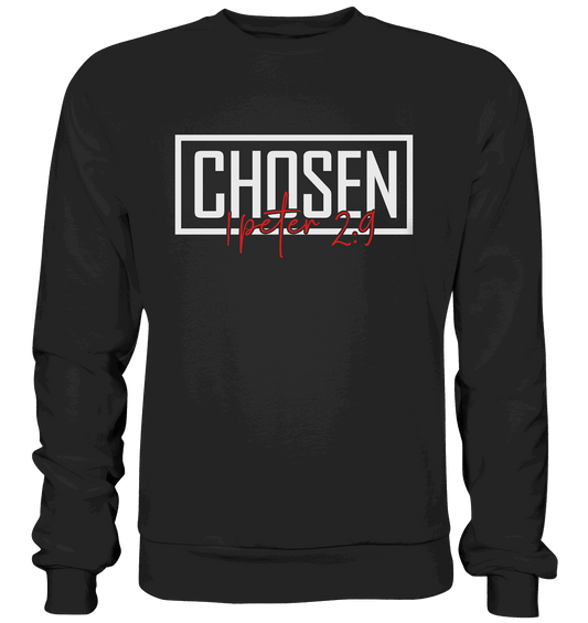 Chosen – 1. Petrus 2:9 – Auserwählt und berufen | Christliche Produkte - Premium Sweatshirt - Sweatshirts - Black - GfoitMa