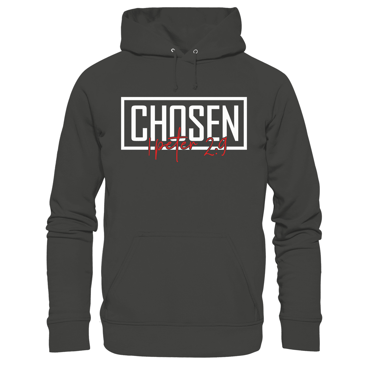 Chosen – 1. Petrus 2:9 – Auserwählt und berufen | Christliche Produkte - Premium Unisex Hoodie - Hoodies - Charcoal - GfoitMa