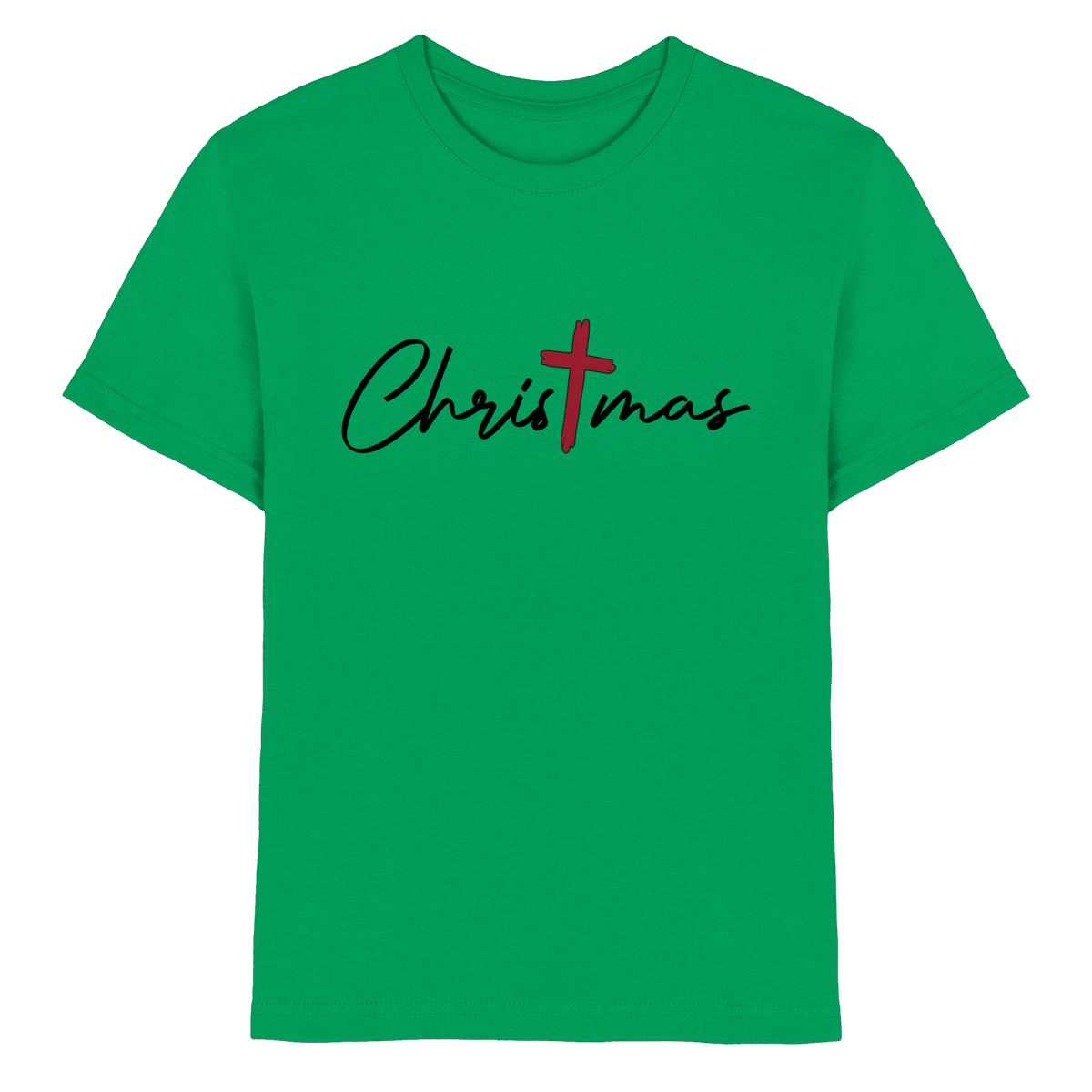 Christmas – das Kreuz im Mittelpunkt von Weihnachten | Christliches Design - Kids Premium Shirt - Kids & Babys - Kelly Green - GfoitMa
