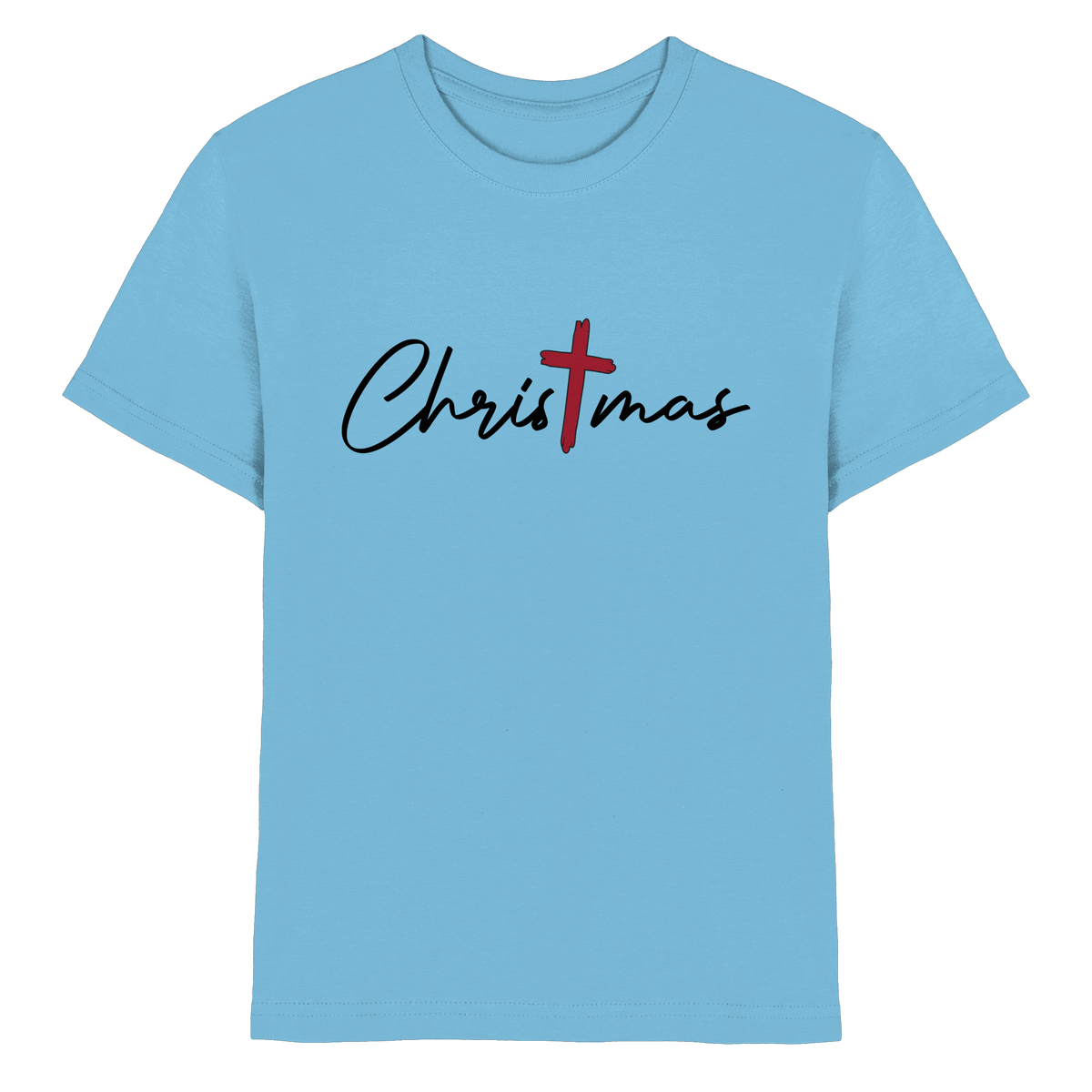 Christmas – das Kreuz im Mittelpunkt von Weihnachten | Christliches Design - Kids Premium Shirt - Kids & Babys - Sky Blue - GfoitMa