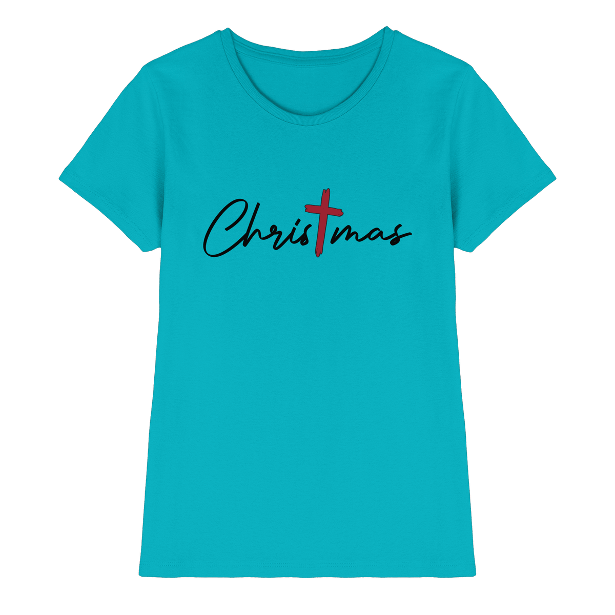 Christmas – das Kreuz im Mittelpunkt von Weihnachten | Christliches Design - Ladies Premium Shirt - Lady-Shirts - Swimming Pool - GfoitMa