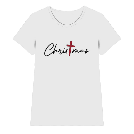 Christmas – das Kreuz im Mittelpunkt von Weihnachten | Christliches Design - Ladies Premium Shirt - Lady-Shirts - White - GfoitMa