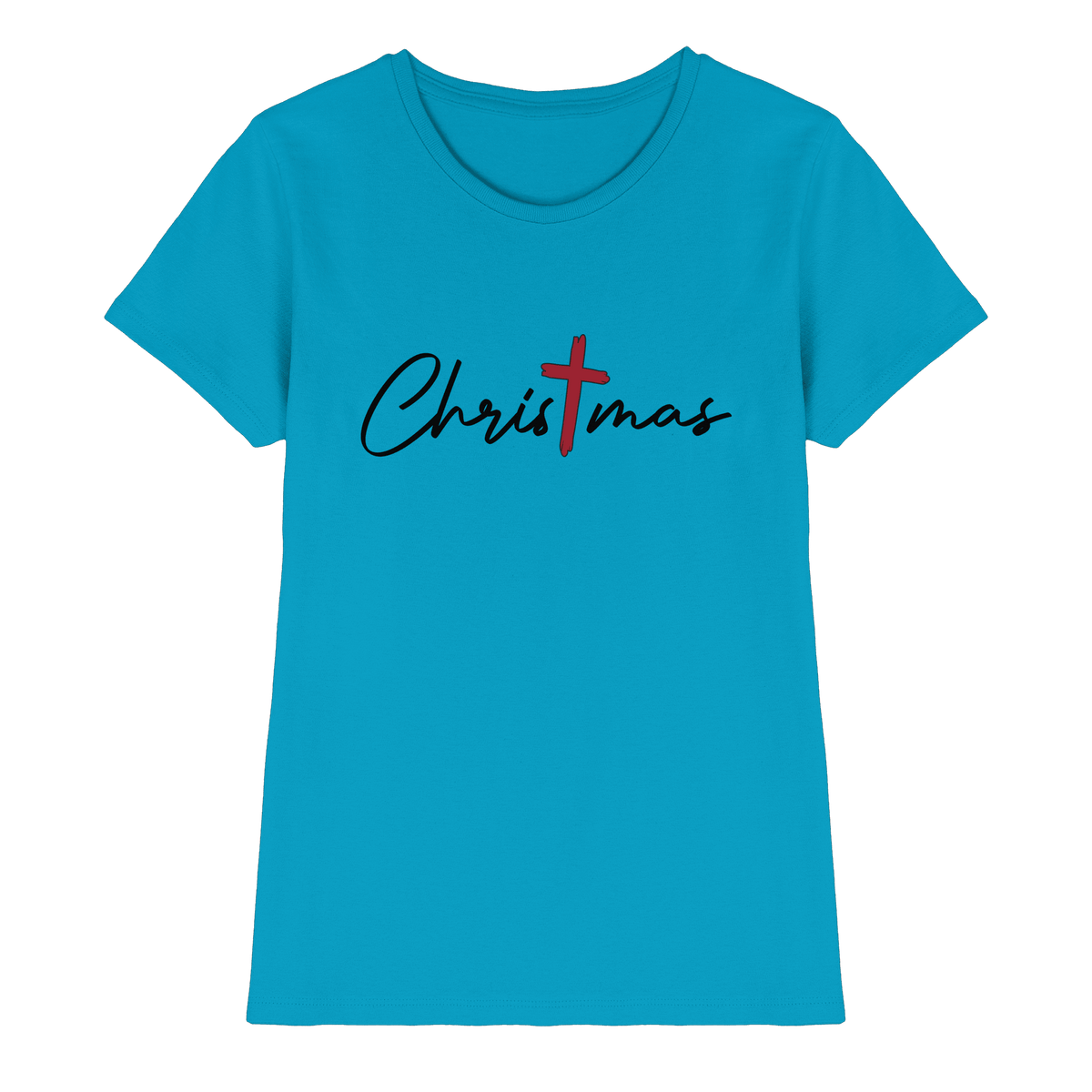 Christmas – das Kreuz im Mittelpunkt von Weihnachten | Christliches Design - Ladies Premium Shirt - Lady-Shirts - Atoll - GfoitMa