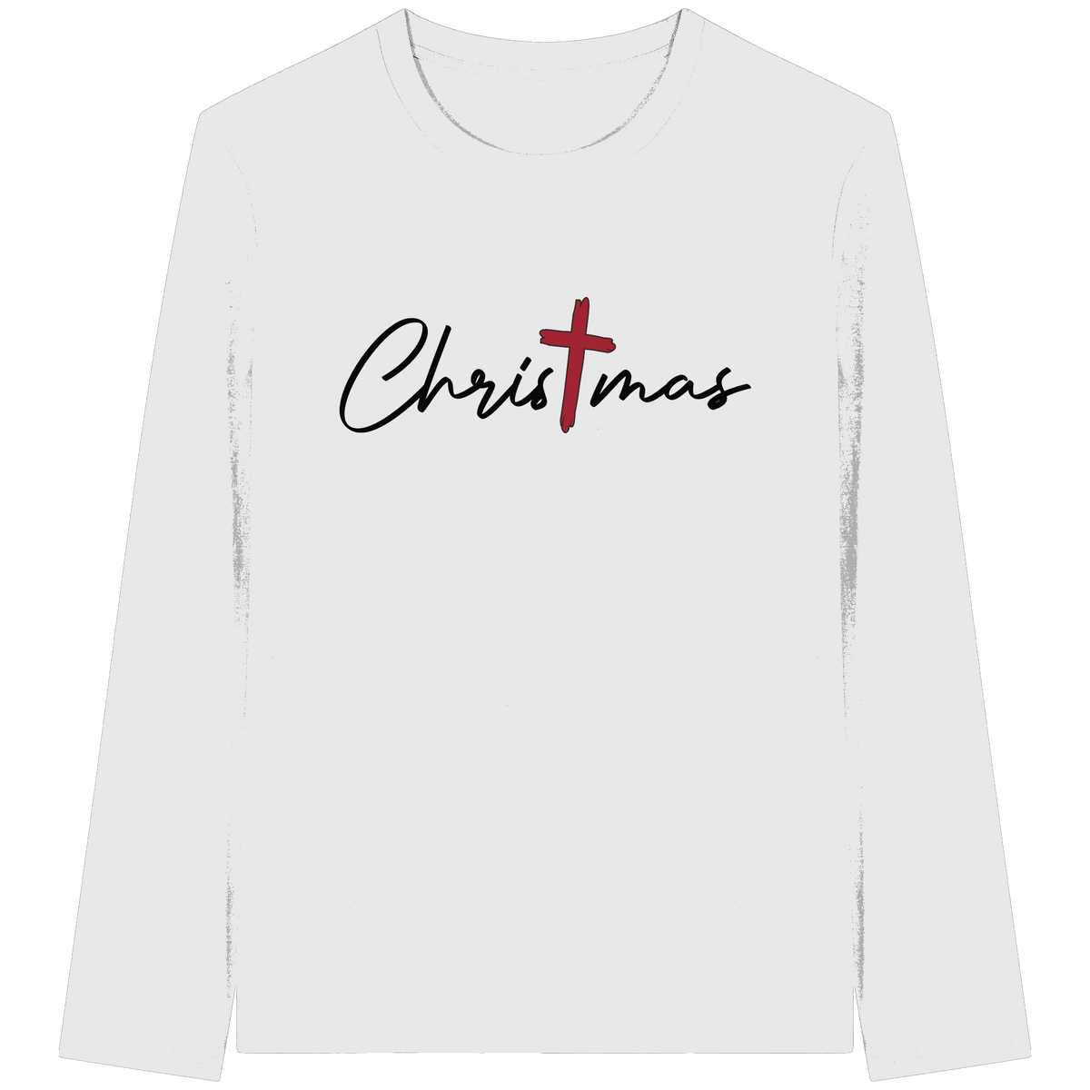 Christmas – das Kreuz im Mittelpunkt von Weihnachten | Christliches Design - Organic Longsleeve T-Shirt - Unisex-Shirts - White - GfoitMa