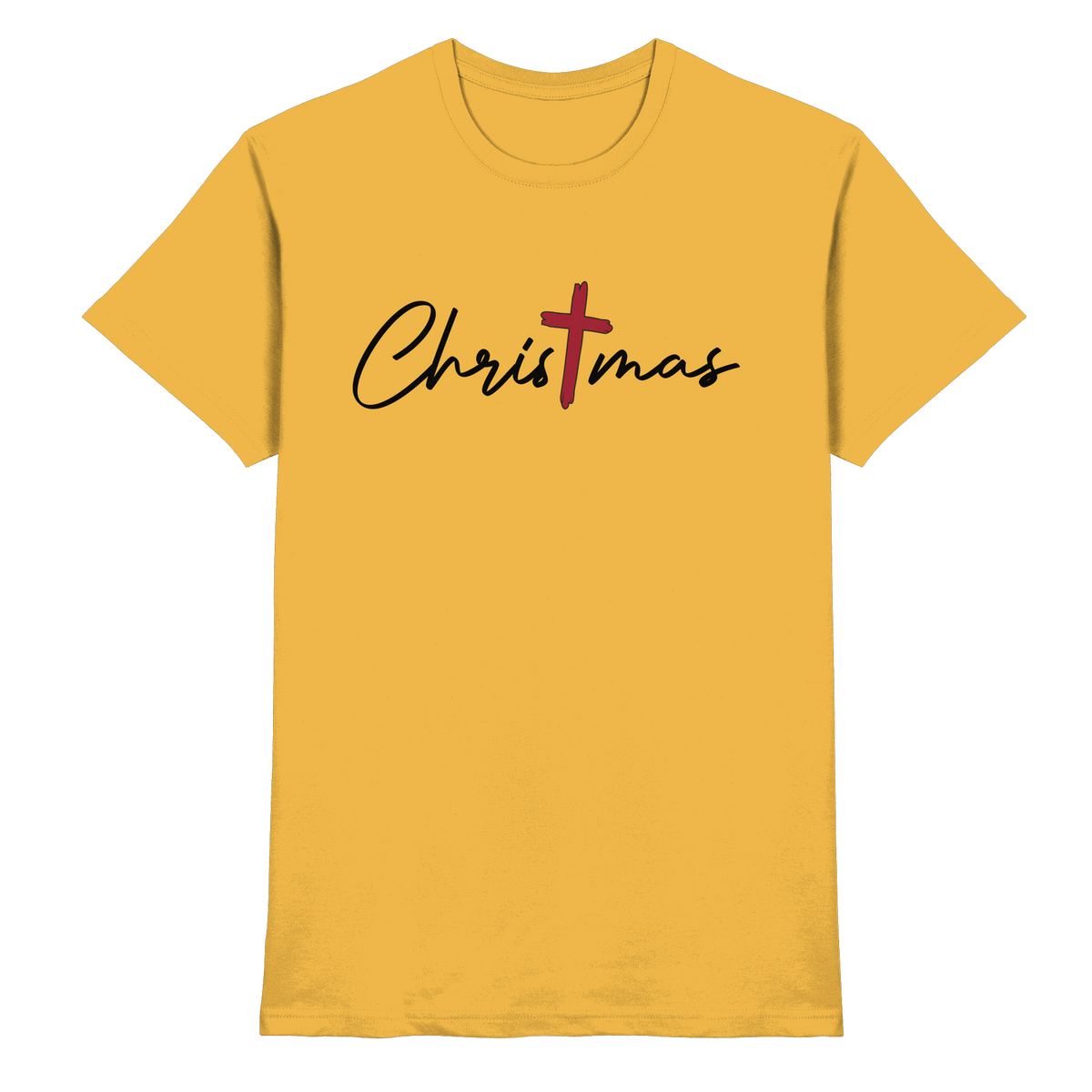 Christmas – das Kreuz im Mittelpunkt von Weihnachten | Christliches Design - Premium Shirt - Unisex-Shirts - Gold - GfoitMa