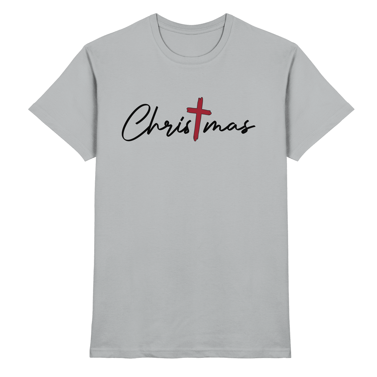 Christmas – das Kreuz im Mittelpunkt von Weihnachten | Christliches Design - Premium Shirt - Unisex-Shirts - Pacific Grey - GfoitMa